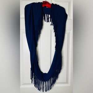 Target Infinity Navy Fringe Scarf